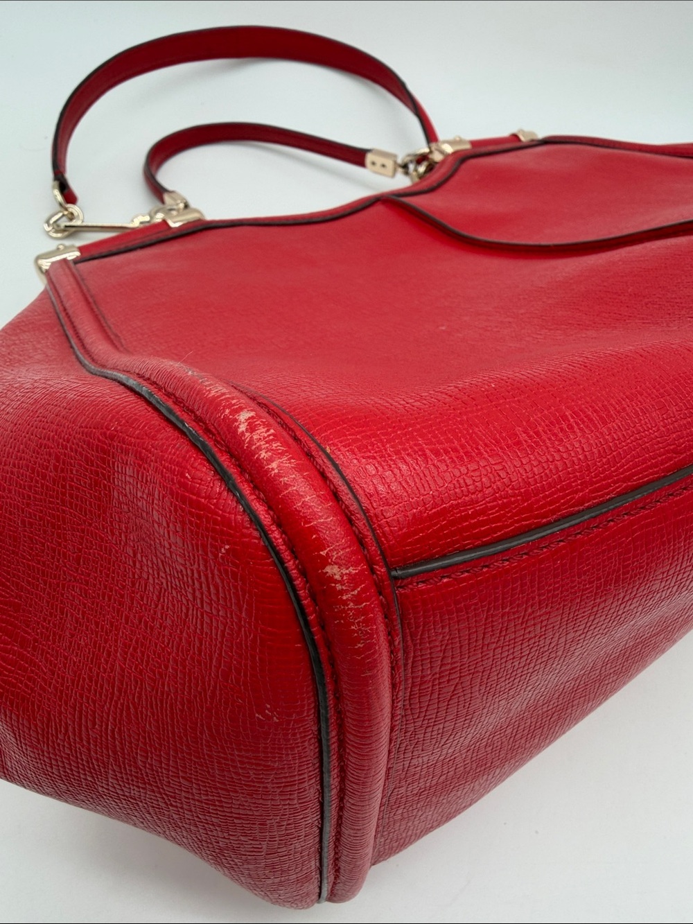 Coach Madison Pinnacle Carrie Satchel/Shoulder Bag Cherry Red #25245 - Picture 16 of 16